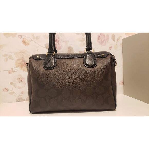 Coach Contemporary Mini Bennett Signature Canvas Leather Satchel Crossbody - Picture 2 of 12